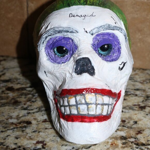 💥HP💥 Joker art skull OOAK handpainted gothic style